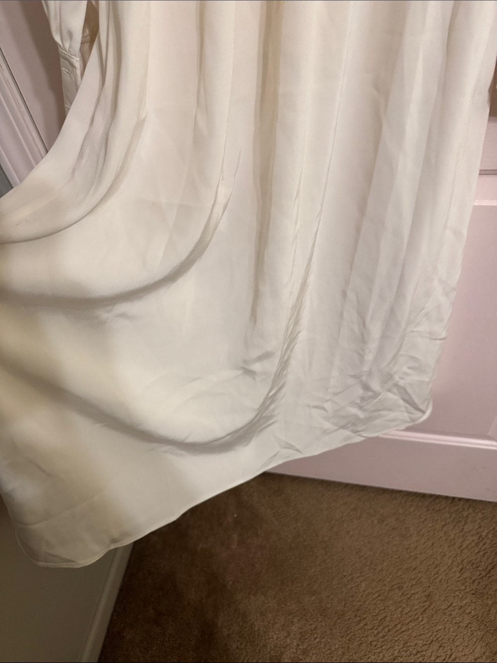 Light Cream Button-Front Maxi Shirt Dress by C O - Picture 9 of 11